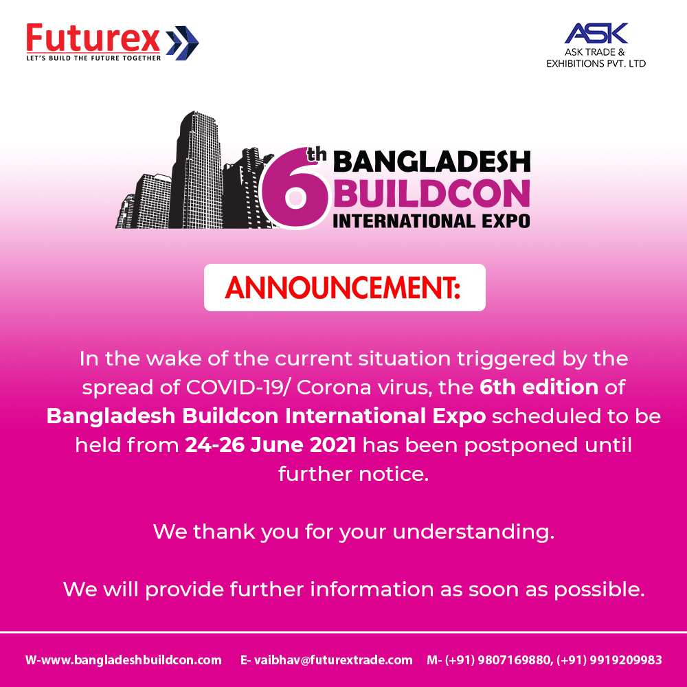 6. Bangladeş Buildcon Uluslararası Fuarı