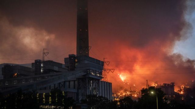 Termik santraldeki yangın söndürüldü