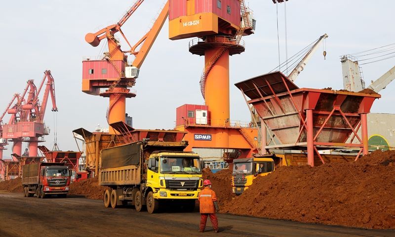 Sharp fall in iron ore prices