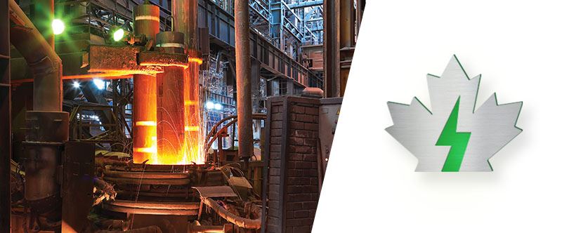 Canada's Algoma Steel's first columns for electric arc furnace building installed