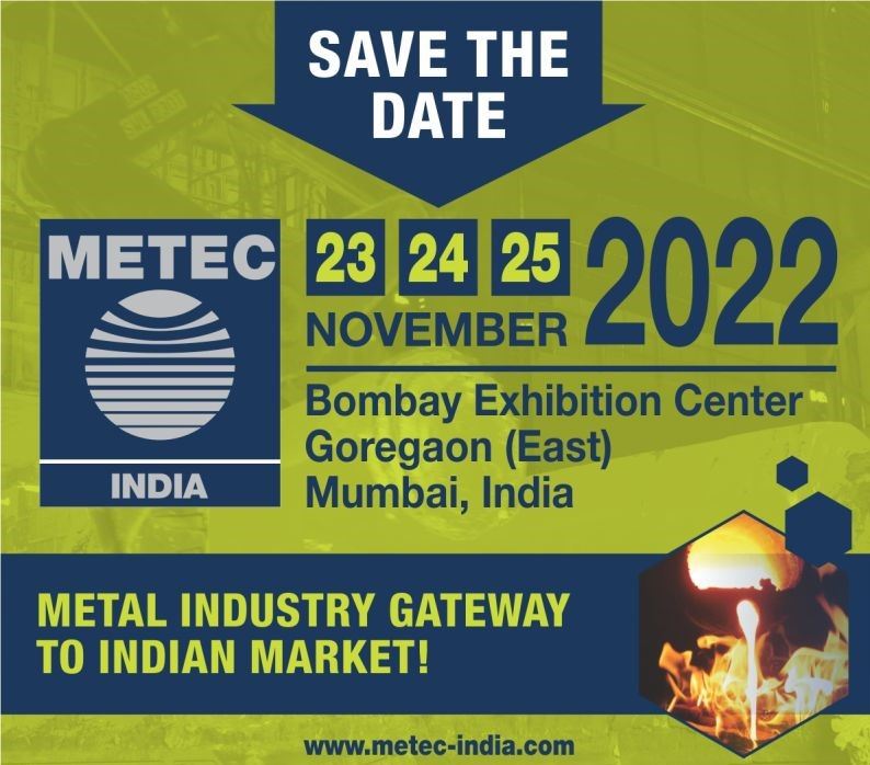 METEC India 2022, 23-25 Kasım tarihleri arasında gerçekleşecek