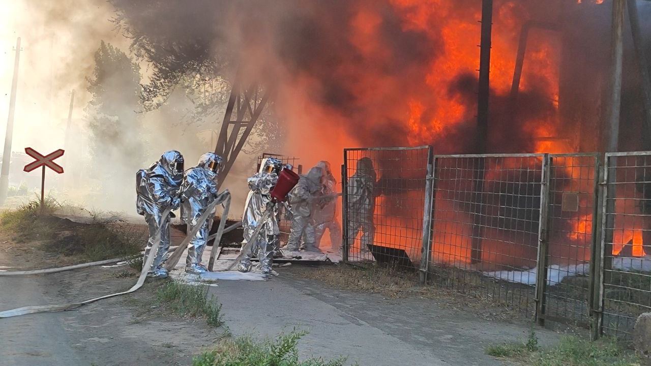 A fire broke out at the Krasny Oktyabr metallurgical plant in Volgograd