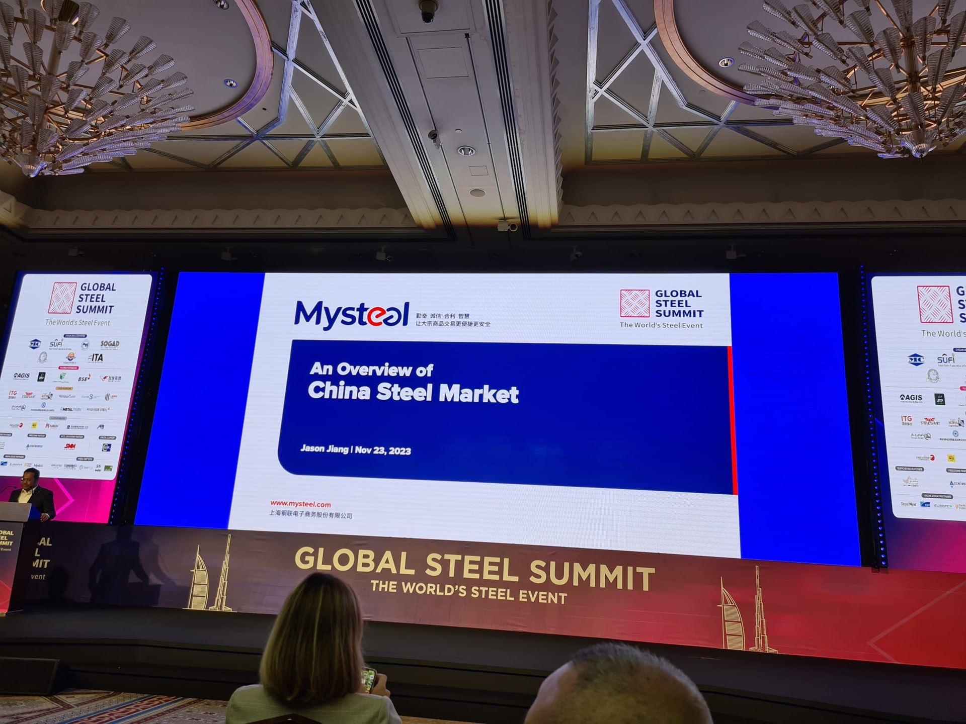 Jason Jiang, General Manager of Mysteel, gave an overview of the Chinese steel market at the Global Steel Summit