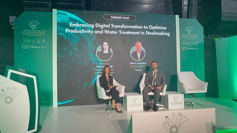 Alberto Voltolina and Shukufa Sayadli discussed digital transformation in steel efficiency and water treatment in Riyadh