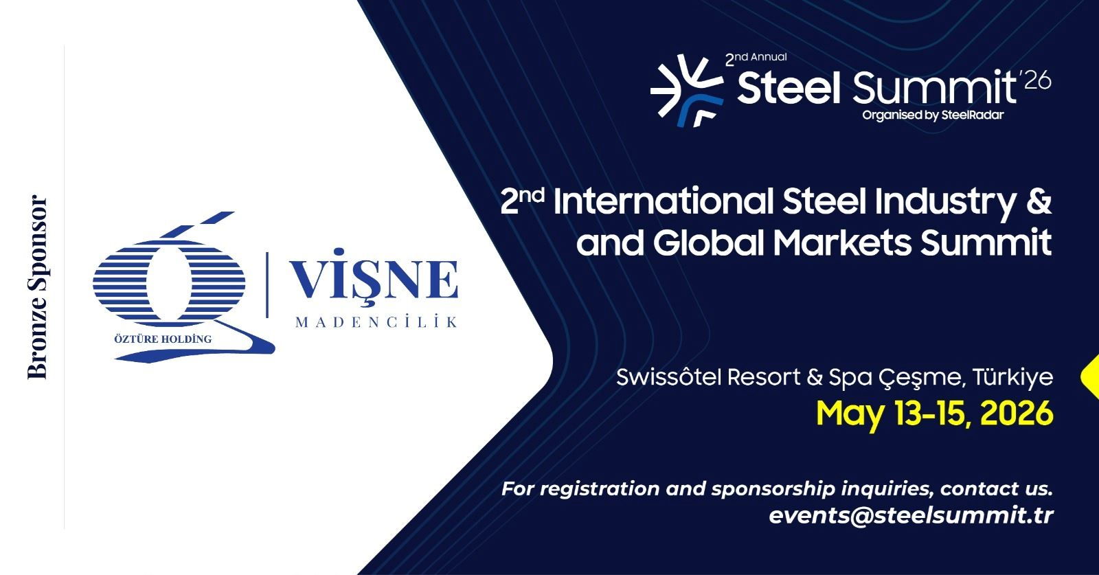 Vişne Madencilik becomes a Bronze Sponsor at Steel Summit 2026