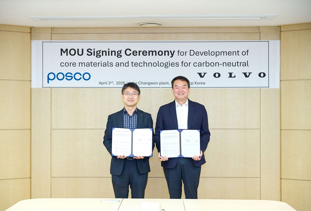 POSCO ve Volvo, yeni nesil inşaat ekipmanları için iş birliği yaptı