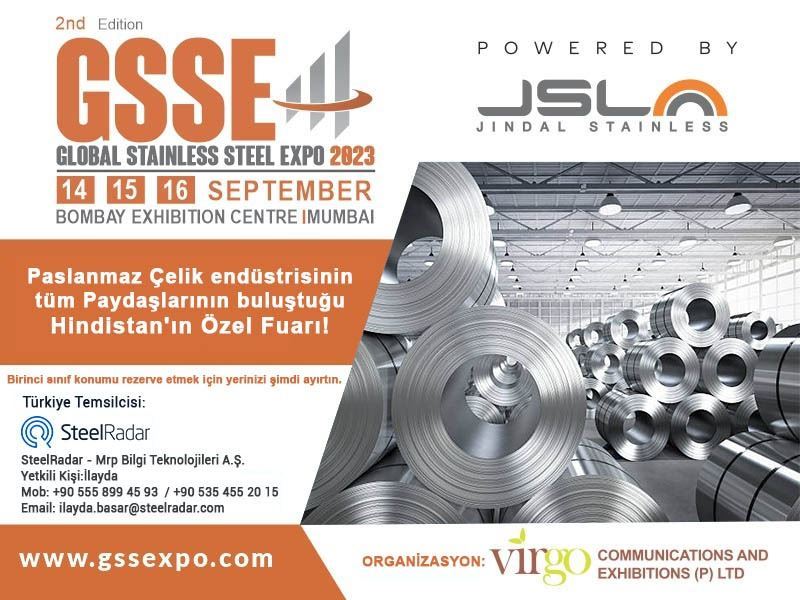 Global Paslanmaz Çelik Fuarı'nın (GSSE) 14-16 Eylül 2023 tarihlerinde!