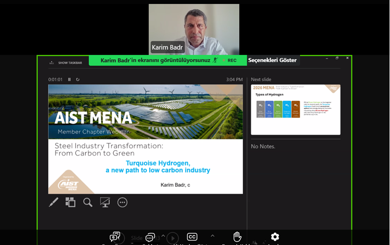 AIST MENA webinarında sürdürülebilir çelik üretimi ve düşük karbonlu teknolojiler ele alındı