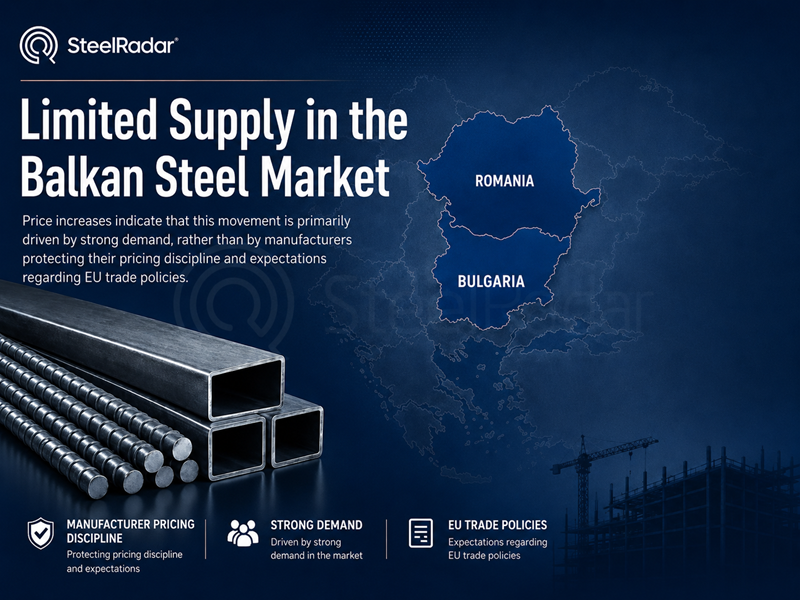 Steel prices rise in Romania and Bulgaria as buyers remain cautious