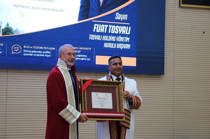 Fuat Tosyalı received an honorary doctorate in economics