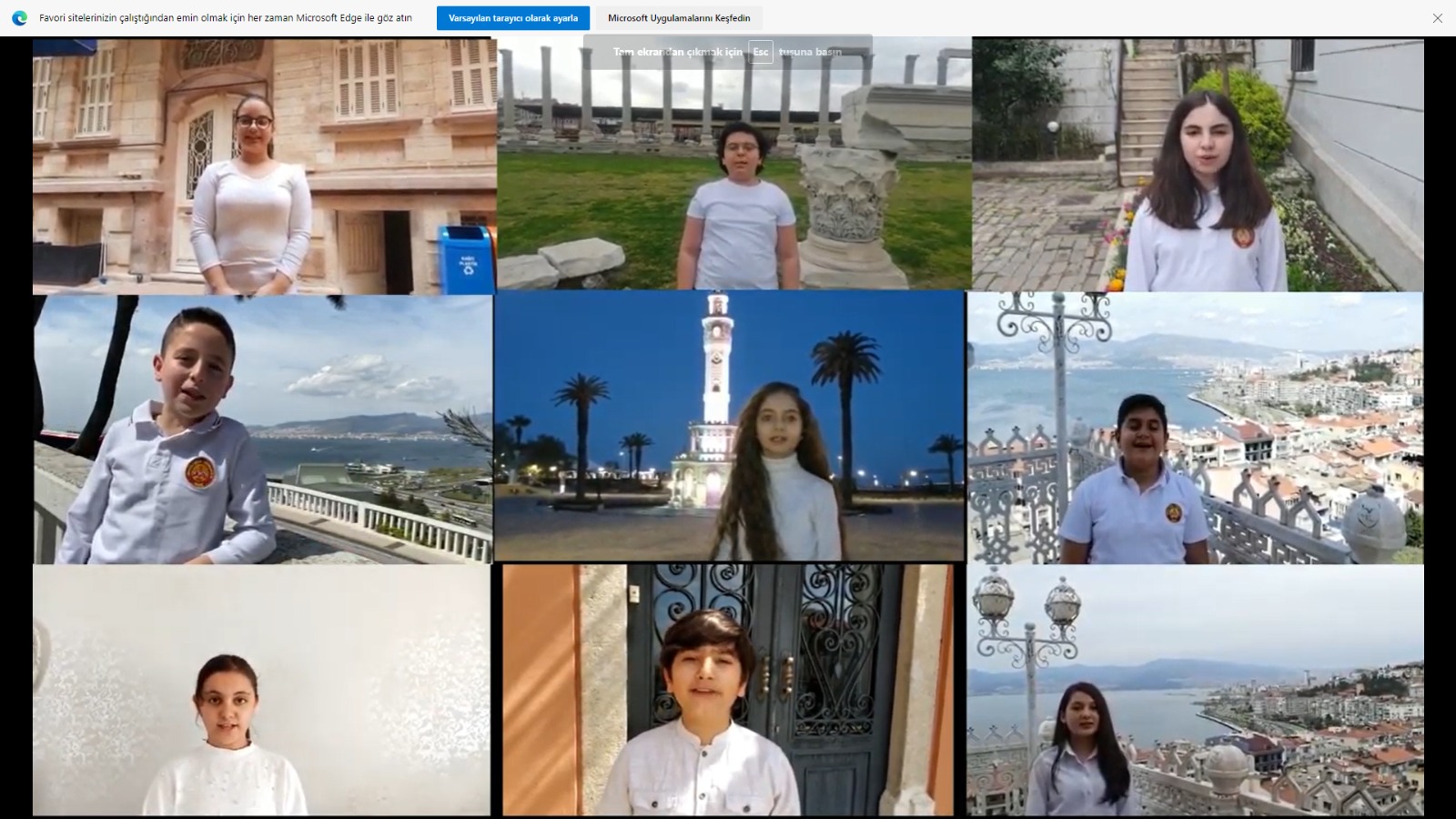 İzmir Misak-ı Milli Ortaokulu öğrencilerinden 46 dilde 23 Nisan mesajı