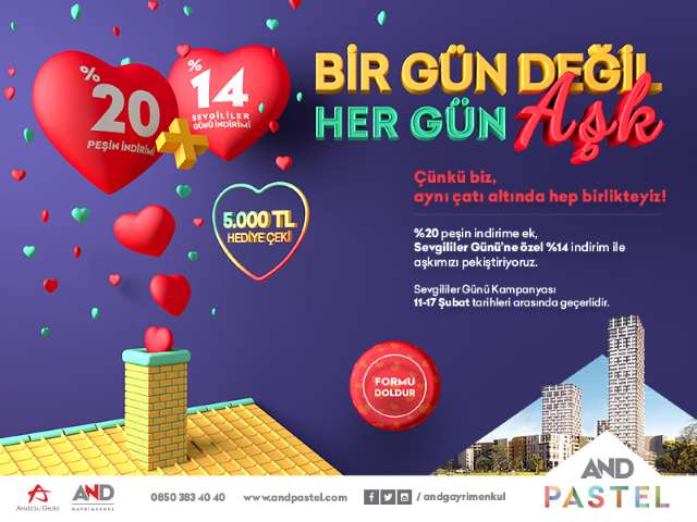 AND Pastel’de Sevgililer Günü’ne Özel Büyük İndirim Başladı