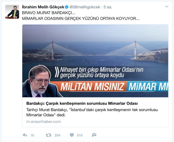 “Mimarlar Odası, Artık Takoz Olamayacak”