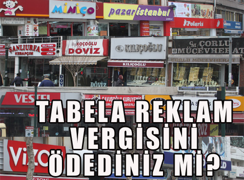 Tabela Vergisi Ödemeleri Uyarısı