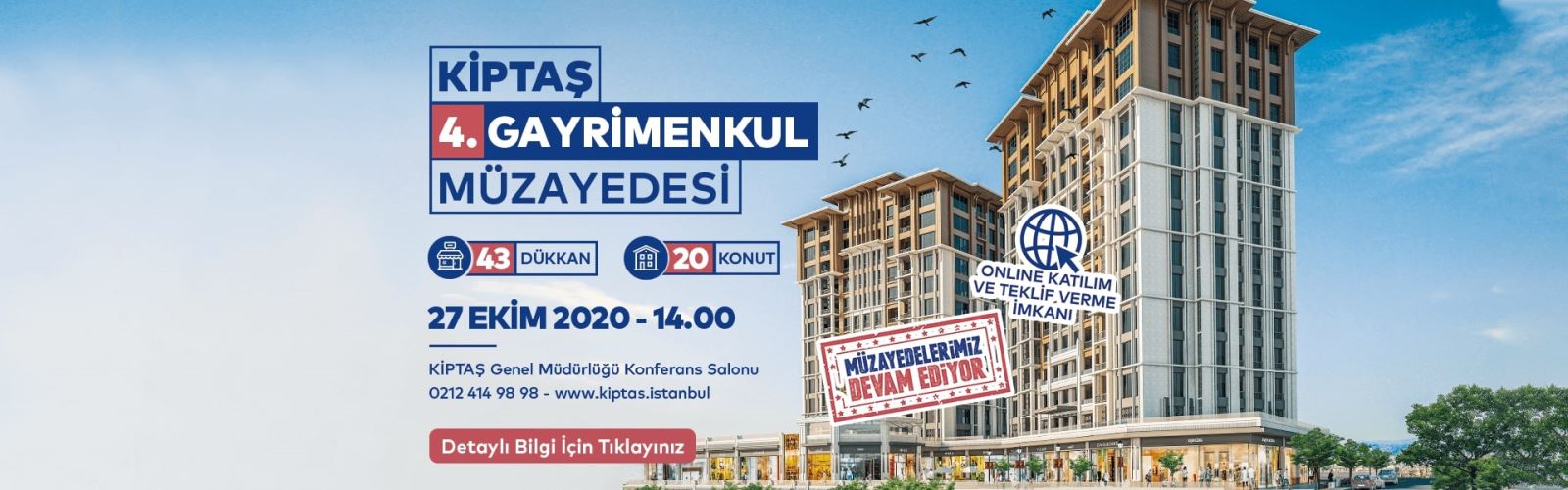 KİPTAŞ 4. Gayrimenkul Müzayedesi 27 Ekim'de düzenlenecek