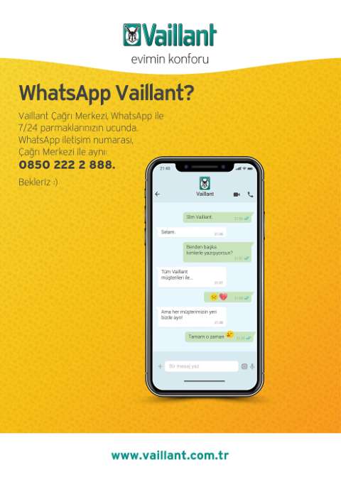 Vaillant Türkiye’den “WhatsApp Vaillant?” Uygulaması 